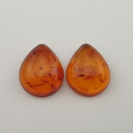 Baltský jantárový pár kabošonov ~12x10 mm č.144 Baltský jantárový pár kabošonov ~12x10 mm č.144