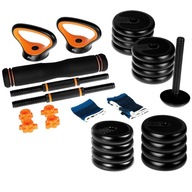 NASTAVITEĽNÉ DUMBLES 2x15 BAR SET 30KG RUKY