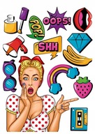 Tlačový fondán na tortu pre ženu POP ART SET Tlačový fondán na tortu pre ženu POP ART SET