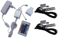 2x RGB LED klipy na sklenené police, klip SET 2x RGB LED klipy na sklenené police, klip SET