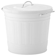 KOVOVÝ KOŠÍK IKEA KNODD S VEKOM BIELY 16 L KOVOVÝ KOŠÍK IKEA KNODD S VEKOM BIELY 16 L