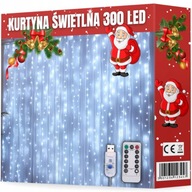 LED SVETELNÁ ZÁPONA 300LED Osvetlenie na vianočný stromček Vonkajšie cencúle Garland 3x3m LED SVETELNÁ ZÁPONA 300LED Osvetlenie na vianočný stromček Vonkajšie cencúle Garland 3x3m