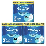 Hygienické vložky Always Ultra Day Night (R3) s krídelkami 3x28 kusov Hygienické vložky Always Ultra Day Night (R3) s krídelkami 3x28 kusov