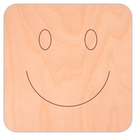 Drevená PODLOŽKA Emote Smile štvorcová 10cm