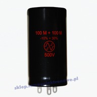 Elektrolytický kondenzátor 100+100uF / 500V JJ Elektrolytický kondenzátor 100+100uF / 500V JJ