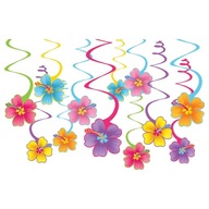 Špirály Ozdobné stuhy Kvety Hibiscus Hawaii Aloha farebné 12 ks Špirály Ozdobné stuhy Kvety Hibiscus Hawaii Aloha farebné 12 ks