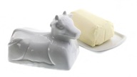 Biela keramická miska na maslo COW DESIGN darček