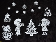 Zimný vianočný stromček dekorácia hviezda okienko vitrážová škola