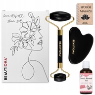 SET VALEC NA MASÁR NA TVÁR + KAMEŇ GUA SHA PLATE OIL OLEJ darček SET VALEC NA MASÁR NA TVÁR + KAMEŇ GUA SHA PLATE OIL OLEJ darček
