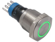 TLAČIDLO PROTI VANDALU, ZELENÉ PODSVIETENIE, 16mm TLAČIDLO PROTI VANDALU, ZELENÉ PODSVIETENIE, 16mm