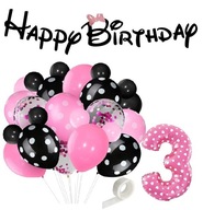 BALOONS narodeninový set pre 3-ročné deti MINI MINNIE MOUSE