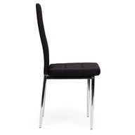 Čierne prešívané čalúnené stoličky, 4x stolička pre