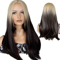 Syntetická parochňa, blond, tmavohnedá, strih, dlhá rovná ofina Syntetická parochňa, blond, tmavohnedá, strih, dlhá rovná ofina