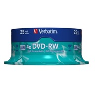 VERBATIM DVD-RW 4,7 GB 4X CAKE*25 43639