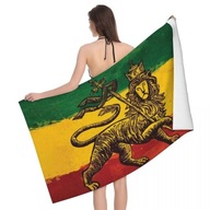 Plážová osuška Rasta Flag lion of Judah rýchloschnúca