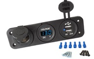 ZAPAĽOVAČ CIGARET VOLTMETER DO AUTO 2x USB 2A ZAPAĽOVAČ CIGARET VOLTMETER DO AUTO 2x USB 2A