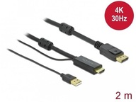Delock kábel adaptéra HDMI na DisplayPort M/M 4K 2m