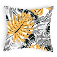 Šedá a žltá obliečka na vankúš 70x80 cm monstera listy Šedá a žltá obliečka na vankúš 70x80 cm monstera listy