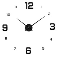 VEĽKÉ MODERNÉ 3D NÁSTENNÉ HODINY DIY NÁSTAVEC 70-130CM NA STENU ČIERNA VEĽKÉ MODERNÉ 3D NÁSTENNÉ HODINY DIY NÁSTAVEC 70-130CM NA STENU ČIERNA