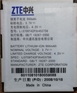 BATÉRIA ZTE Li3709T42P3h453756 900mAh