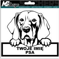 Nálepka na auto WEIMARSKÝ PES PES + MENO Nálepka na auto WEIMARSKÝ PES PES + MENO