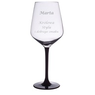Rubin Black Glass s gravírovaním 370 ml Queen of Style 1 ks, Rubin Black Glass s gravírovaním 370 ml Queen of Style 1 ks,