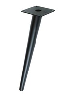 Oceľová nábytková noha, kužeľ, nábytková noha skosená, čierna, s plechom, 45 cm Oceľová nábytková noha, kužeľ, nábytková noha skosená, čierna, s plechom, 45 cm