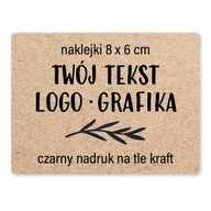 Kraftové nálepky na kotúči Tlač vlastného loga x100 veľkých ekologických štítkov 80 x 60 mm Kraftové nálepky na kotúči Tlač vlastného loga x100 veľkých ekologických štítkov 80 x 60 mm