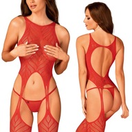 N122 červené sieťované bodystocking XL/XXL Obse