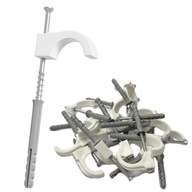 Jednoduchý hák + hmoždinka 6x40mm + skrutka 4,8x75mm pre rúry od Ø14 do Ø25 50ks Jednoduchý hák + hmoždinka 6x40mm + skrutka 4,8x75mm pre rúry od Ø14 do Ø25 50ks