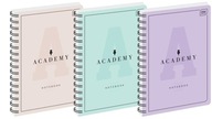 Zápisník A5/100K kockovaný Academy Pastel (5ks)