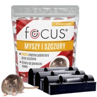 Jed na myši pasta na potkany Focus 1kg vrecúška SILNÝ JED + 3x KRMÍTKO