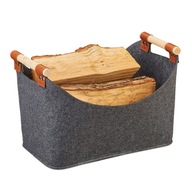 Plstená taška s drevenými rúčkami na drevo