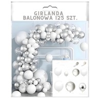 Balónová girlanda balóny na krst, sväté prijímanie, biele, strieborné, svadobné, sada 125 ks Balónová girlanda balóny na krst, sväté prijímanie, biele, strieborné, svadobné, sada 125 ks