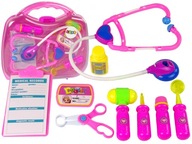 Lekárska súprava Nástroje na batérie Ružový kufor pre deti