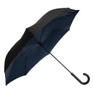 Dáždnik spätný skladací modrý čierny AUTO