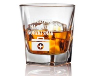 Pohár na whisky s GRAVÍNOM / vyrobený z hrubého skla!!