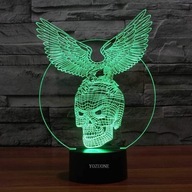 LAMPA NOČNÁ LAMPA 3D LED DARČEK ILUZIE LEBKY LAMPA NOČNÁ LAMPA 3D LED DARČEK ILUZIE LEBKY