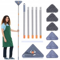 Nastaviteľné trojuholníkové čistenie mop + 6 handry Nastaviteľné trojuholníkové čistenie mop + 6 handry