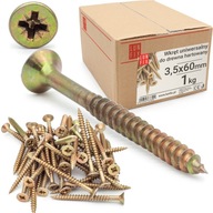 Skrutky do dreva kalené 3,5x60mm so zápustnou hlavou pozinkované 1kg Skrutky do dreva kalené 3,5x60mm so zápustnou hlavou pozinkované 1kg