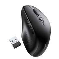 Tichá, ergonomická bezdrôtová počítačová myš 2x AA - čierna