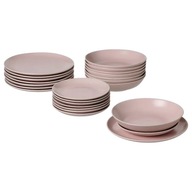 IKEA FARGKLAR Jedálenský set 18 kusov Matná svetloružová IKEA FARGKLAR Jedálenský set 18 kusov Matná svetloružová