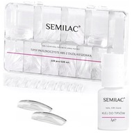 Semilac TIPSY CLEAR + GLUE transparentná predlžovacia sada 120 ks SEOL Semilac TIPSY CLEAR + GLUE transparentná predlžovacia sada 120 ks SEOL