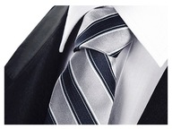 SILK 100% žakárová hodvábna kravata GREY kj230 SILK 100% žakárová hodvábna kravata GREY kj230