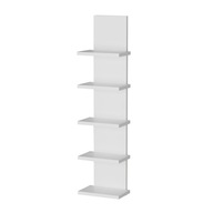Závesná polica, nástenný panel, 5 políc, neviditeľná montáž, 100 cm, matná biela Závesná polica, nástenný panel, 5 políc, neviditeľná montáž, 100 cm, matná biela