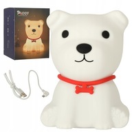 SILIKONOVÁ NOČNÁ LAMPA, BIELY PES PES USB SILIKONOVÁ NOČNÁ LAMPA, BIELY PES PES USB