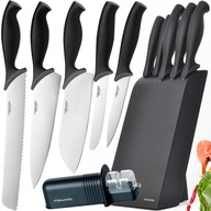 FISKARS SADA 5 KUCHYNSKÝCH NOŽOV V DREVENOM BLOKOVOM BRÚSENÍ