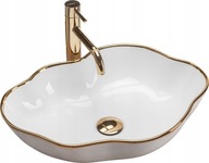 Umývadlo na dosku Pearl White Gold Edge Umývadlo na dosku Pearl White Gold Edge