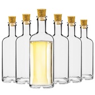 Sklenená FĽAŠA NA LIKÉRY SADA domácich vínnych štiav 6x700 ml s korkom Sklenená FĽAŠA NA LIKÉRY SADA domácich vínnych štiav 6x700 ml s korkom