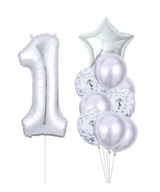 Sada strieborných narodeninových balónov s AKÝKOĽVEK číslom